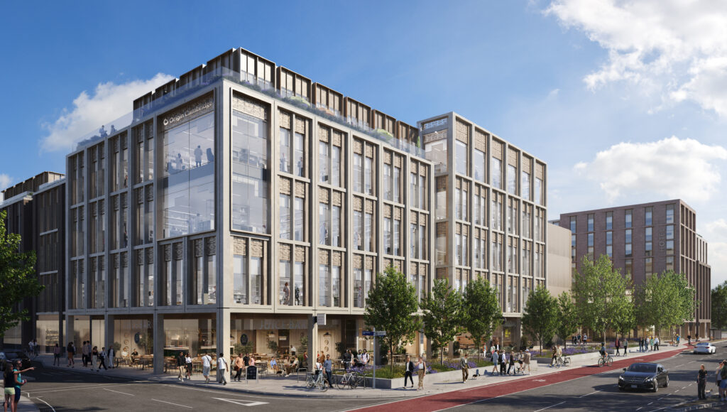 A street view of the front of Origin Cambridge.